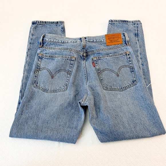 Levi's Wedgie Straight Medium Wash Button Fly Denim Jeans SZ27 - Picture 4 of 8